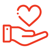 hand with heart icon for loyalty representation